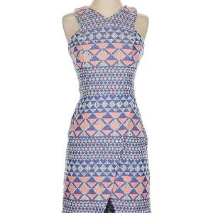 NWOT Nomad by Morgan Carper Geometric Patterned Blue and Pink Mini Dress